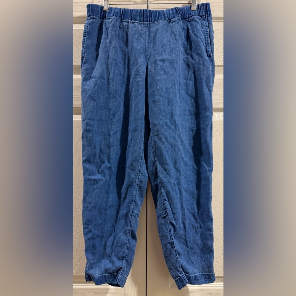 Indigo Pure Jill 100% Tencil Jogger Pants Sz Medium Blue Solid